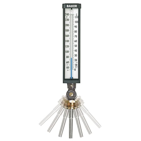 Baker Instruments 9VU35-245 Industrial Thermometer, 30 to 240 deg F (0 to 114 deg C) 9VU35-245